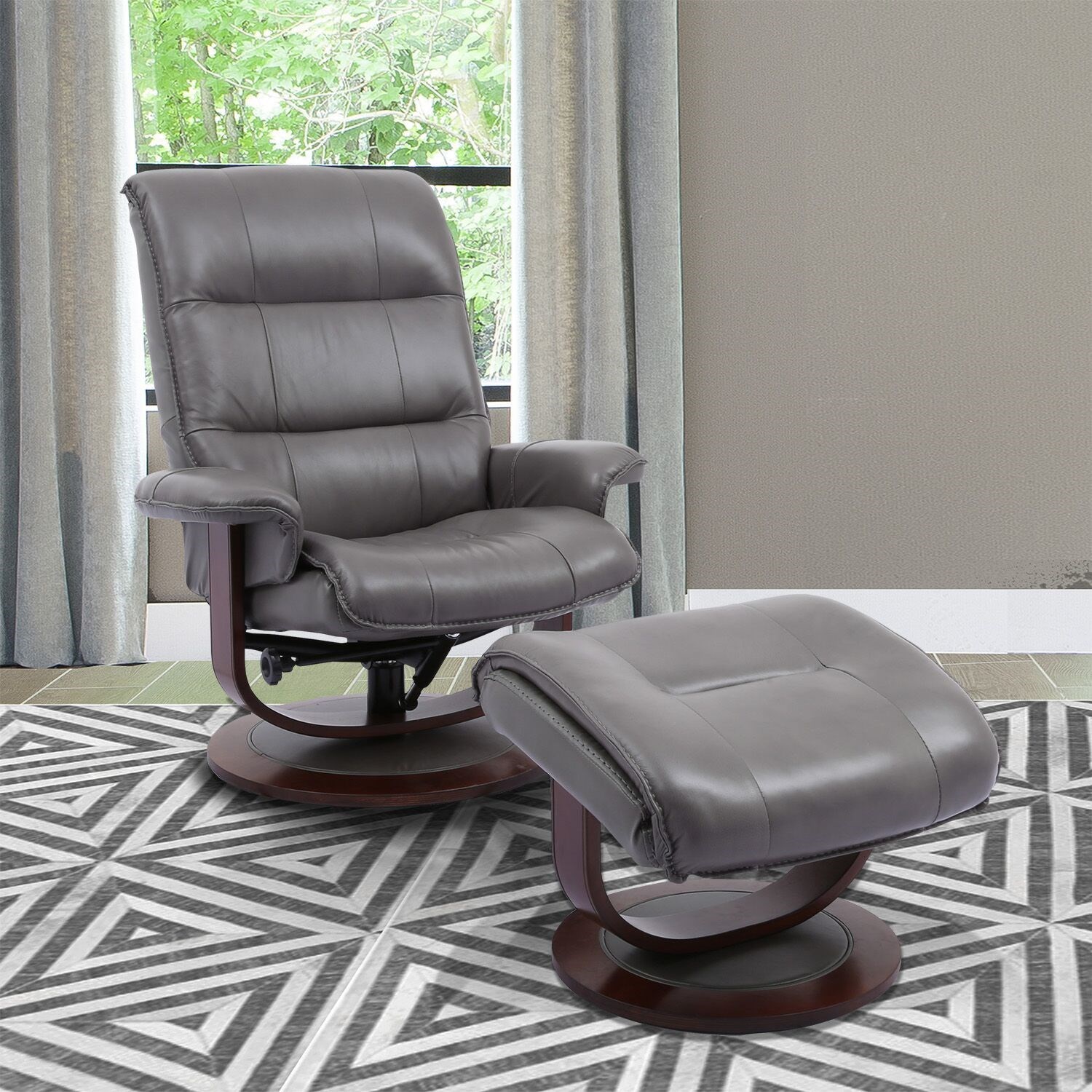 Leather swivel recliner chair with ottoman shop